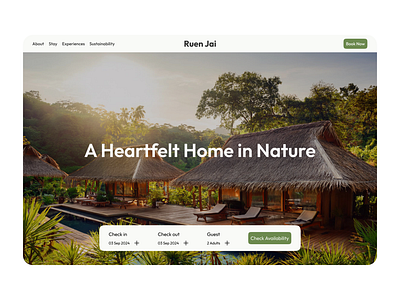 Ruen Jai Lodge - Sustainable Resort Website hotel ui ux uxui webdesign webdesigner website