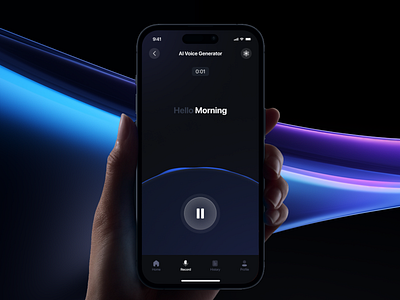 Voice AI - Generate your Voice 🪄 design illustration ios app design mobile app design ui uidesign uiux design userinterface web design website design