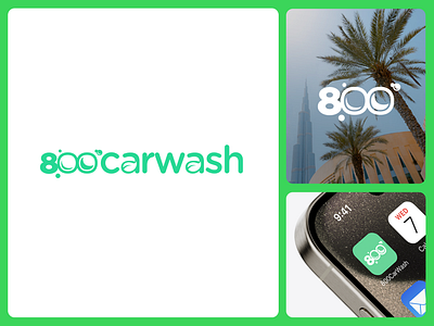 800 Car Wash branding bubbles car wash environment logo mark sustainability