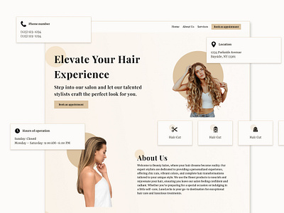 Hair Salon Website Design beauty salon beauty salon website design hair hair salon hair salon website layout ui uiux ux visual design web design