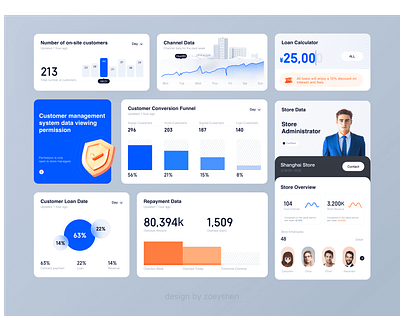 Data Display Design Component blue technology chart dashboard data kit ui ui kit