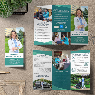 Comprehensive Design Project for a Certified Nurse Caregiver brochure business cards graphic design