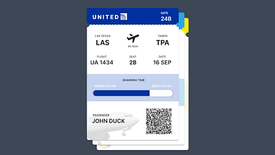 Day 024 — Boarding Pass | 100 days UI challenge animation design figma ui ux