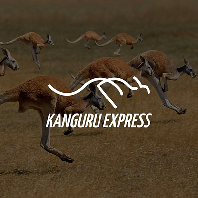 Kanguru Express Simple Line Logo brand identity branding graphic design logo logo concept logo design simple logo