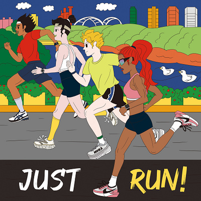 Just run! Illustration artwork character crew drawing graphic design health illustration korean marathon runner running sports