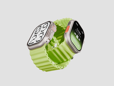 Apple Watch Ultra 3D Model 3d 3d apple watch 3d concept 3d watch animation animation 3d apple apple watch ultra concept design illustration watch