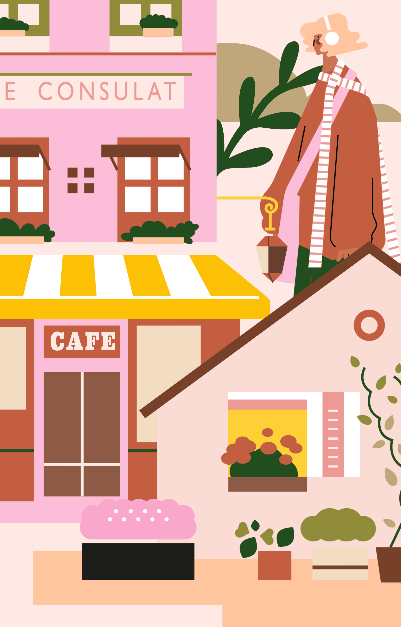 小园素作品 ：游园城市 design flat graphic design illustration vector