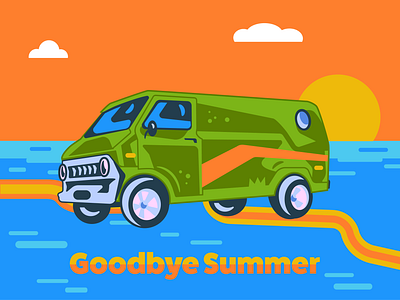 Goodbye Summer beach ocean summer van vintage van