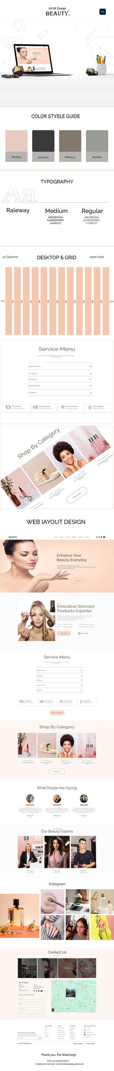 Beauty Landing Page Design ceative design graphic design landing page mokup photoshop ui ux vector web website