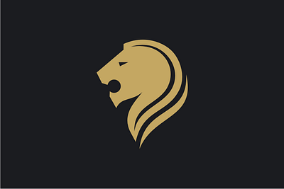 Lion Head Logo animal gold golden king lion lion head logo roar template vector