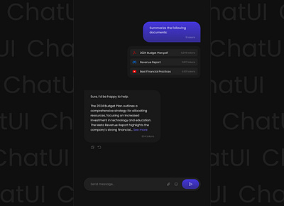 Chat Interface flat genai minimal ui web design