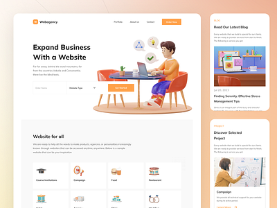 Normaland 2.0 - Agency Landing Page 3d agency app blender business clean company design digital framer illustration landing page logo marketing orange services ui ux web design website