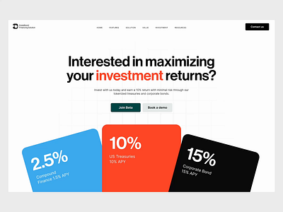 Investment Company Website Animation app finance financial fintech fund raiser funding funding company funds investing investment investment company landing page minimal ui user interface ux wealth wealth goals website wellbeing