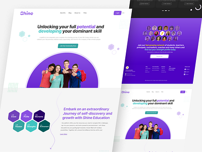 Shine - Education Landing Page academic branding education education network education website international international student purple website school website students website design