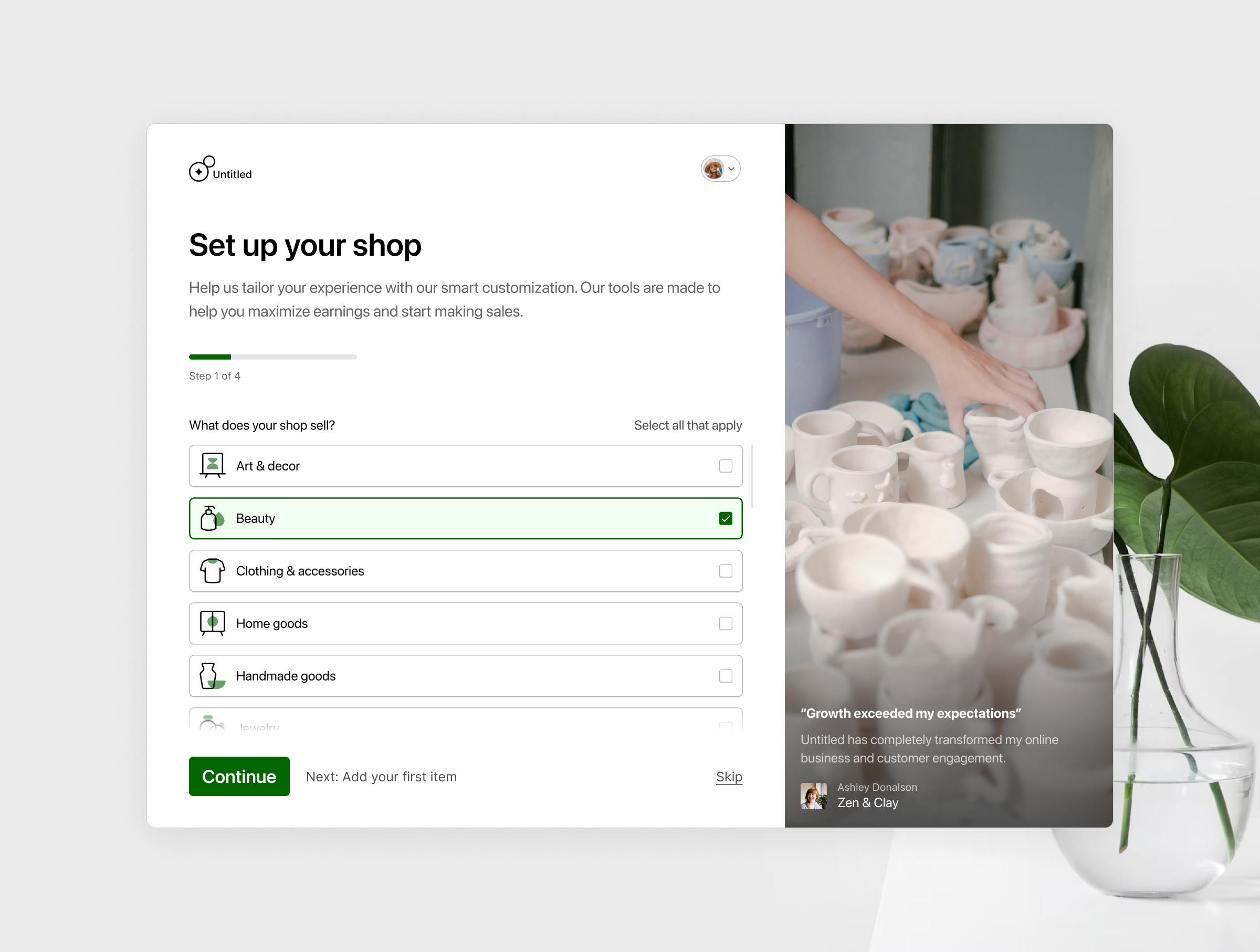 Bored no.4 clean duotone green icons minimal onboarding setup shop store ui