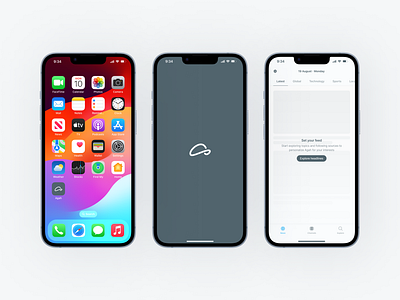 Startup and personalization · App Launch · Agah bar branding design empty home icon interaction ios iphone launch light logo mockup navigation search splash state theme ui ux