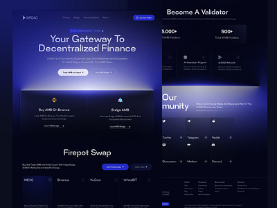 Decentralized Finance Landing Page Website blockchain crypto crypto landing page decentralized defi defi landing page design finance landing page minimal ui web design web3 website