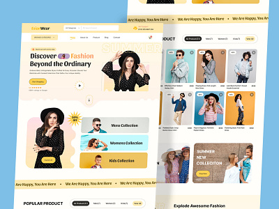 EsianWear- E-commerce Fashion Website Landing Page Design. design e commerce website design fahion website design fashion fashion landing page design fashion ui design landing page ui ui landing page ux website website ui website ui design