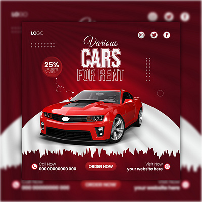 car social media post 3d animation branding design graphic design illustration logo motion graphics ui vector