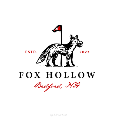 Fox Hollow Golf Identity branding classic coyote dog drawing etching forest fox golf course identity illustration label design logo logo design logos mascot retro vector vintage wolf