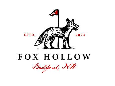 Fox Hollow Golf Identity branding classic coyote dog drawing etching forest fox golf course identity illustration label design logo logo design logos mascot retro vector vintage wolf