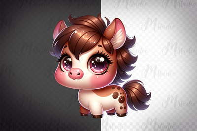 Baby Horse, Big eyes, 3D,Png 3d animation branding graphic design logo motion graphics ui