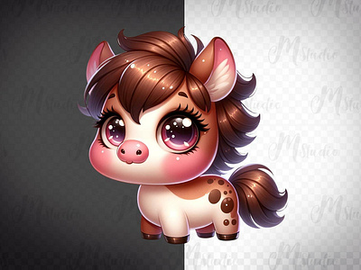 Baby Horse, Big eyes, 3D,Png 3d animation branding graphic design logo motion graphics ui