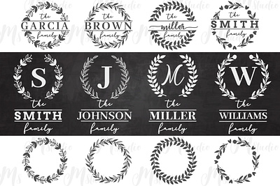 Family Monogram Wreath SVG Bundle 3d animation branding graphic design logo motion graphics ui