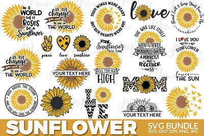 Sunflower SVG Bundle 3d animation graphic design logo motion graphics ui