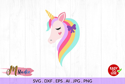 Unicorn head svg, for Silhouette Cameo or Cricut 3d animation branding graphic design logo motion graphics ui