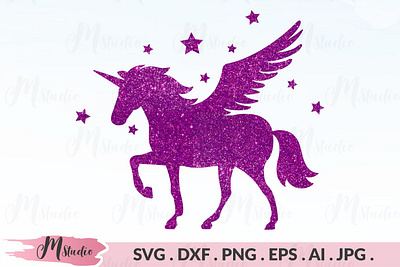 Unicorn Pegasus SVG 3d animation branding graphic design logo motion graphics ui