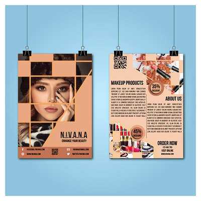 NIVANA Commercial Flyer Design. branding design fashion flayer graphic design makeup