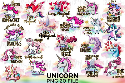 Unicorn Sublimation Bundle animation graphic design logo motion graphics ui