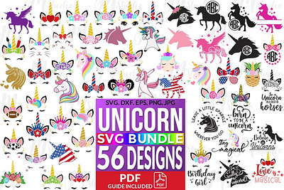 Unicorn svg bundle , unicorn Bundle, Best Seller. 3d animation graphic design logo motion graphics ui