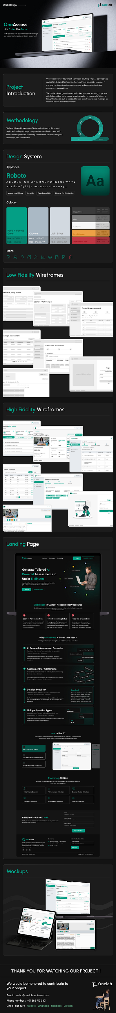 Onelab-OneAssess Hiring platform hiring platform onelab ui uiux user interface