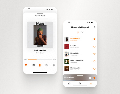 Music Player App- Ui Design android app app design graphic design ios app ios design music app ui ui design uiux uiux design