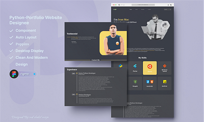 Python Portfolio Website Template app developer personal wesite figma landing page personal portfolio ui ui designe ux ux designe web website website designe