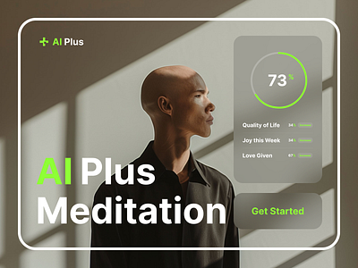 AI Plus | Meditation branding design graphic design homepage layout logo typography ui webdesign