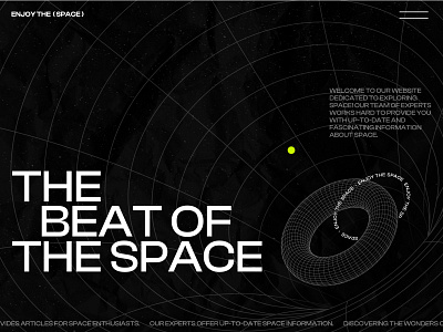 Web Design(UX+UI) for Enjoy the Space: Journey through the Space 3d black clean concept cosmos dark design galaxyplanet hero herosection modern product design spaces ui ux webdesign website