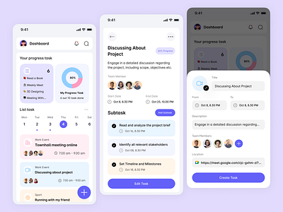 Task Management Mobile App app design application date picker ios management mobile app planner app planning app product design project project app task task manager team app team management app team project app team work app to do app to do list app ui design