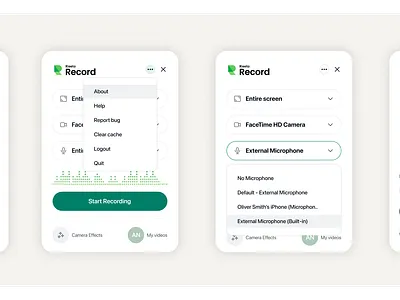 NeetoRecord - Controls app design branding creativity design figma loom product design redesign screen recorder ui ux website