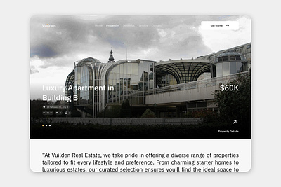 Vuilden - Real Estate Landing Page agent application apps design house investment landing layout offer page property real estate ui ux website