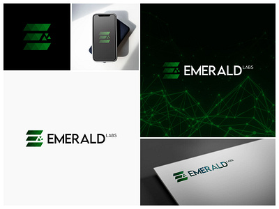 Emerald Labs Mobile App Development Logo Design appdevelopment branding brandlogo creativelogo emeraldlabs graphic design logo logodesign mobileapps techbranding