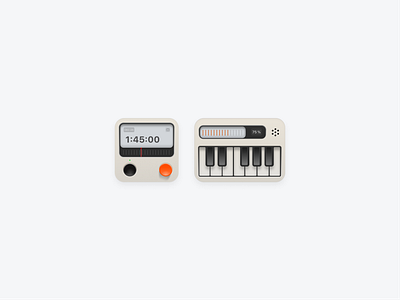 Retro Vibes: Timer and Piano Widget Concept audio audio interface clean design dwa graphic design illustration interface minimal minimalism music piano retro sass ui userinterface ux vintage widget