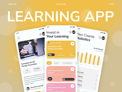 Sikho - Online Course Learning App app app design apps clean design course course learning app e learning e learning app education education app figma design learning app learning skill mobile app mobile ui online class online course online course app study ui design