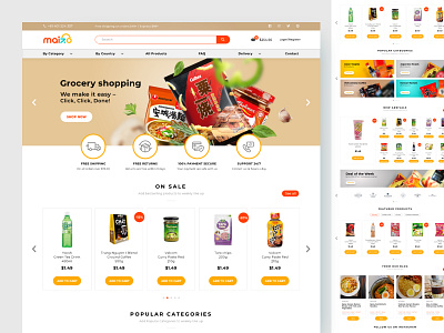 Grocery Shop Ecommerce Website Design ecommerce landing page ecommerce website grocery landing page grocery shop design header design home page design landing page design product website shopify ecommerce store shopify landing page shopify store design shopify template shopify website design ui design ui template web design web designer website design website designer wix