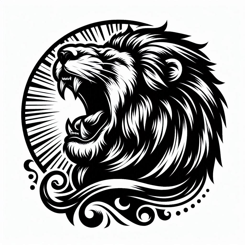 Roaring Lion T-Shirt Design branding design digital art illustration lion roaring t shirt t shirt design vector