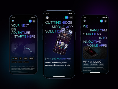 Website UI/UX for Creative Agency banner black blue branding design gradient green interface mobile purple typography ui uiux ux website