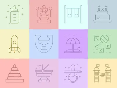 Colored Kids Icons graphicpear icon icon design icon set kids icons vector icon