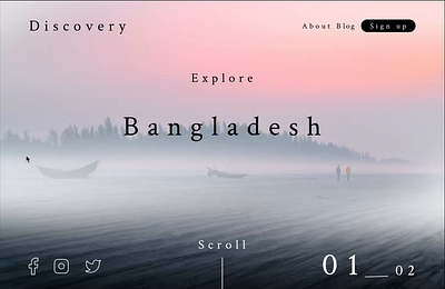 Discover Bangladesh - Parallax Scroll Concept animated scroll animation bangladesh beach inspiration orange parallax parallax scroll scroll animation sunset ui uiux ux web design